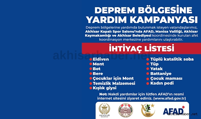 Akhisar'da yardımlar artık kapalı spor salonunda alınacak