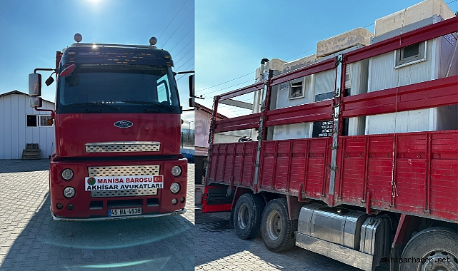 Akhisarlı avukatlardan deprem bölgesine seyyar tuvalet ve barınma konteynırı