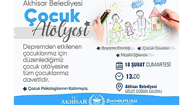 Depremden etkilenen çocuklara özel çocuk atölyesi