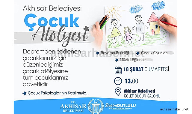 Depremden etkilenen çocuklara özel çocuk atölyesi