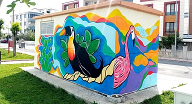 Akhisar'da trafolar sanat şimdi çok renkli
