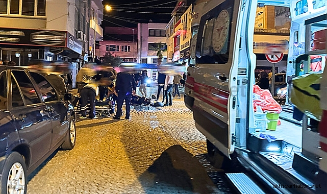 Akhisar merkez çarşıda motosiklet ile kamyonet çarpıştı 1 yaralı