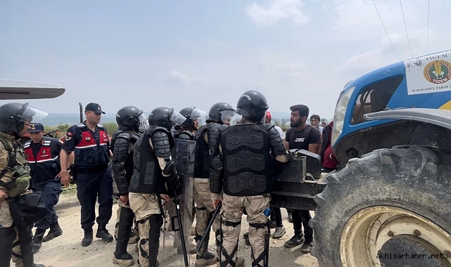 Gölmarmara’da arazi işgalini infaz işlemini engellemeye çalıştılar