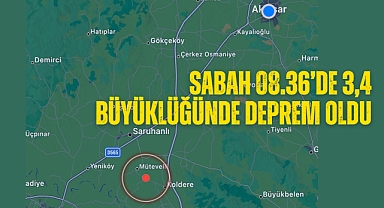 Sabah 08.36'de 3,4 büyüklüğünde deprem oldu