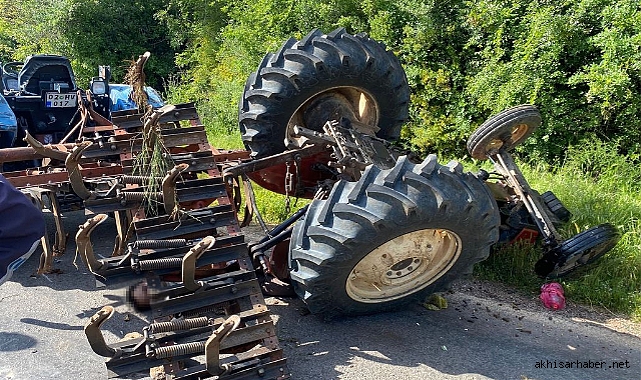 Saruhanlı-Gölmarmara arasında traktör kazası 1 ölü