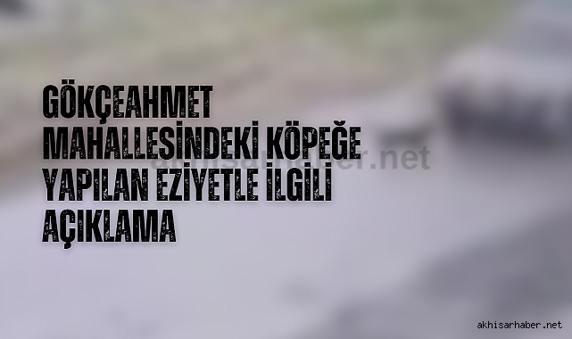 Gökçeahmet Mahallesindeki köpeğe yapılan eziyetle ilgili açıklama