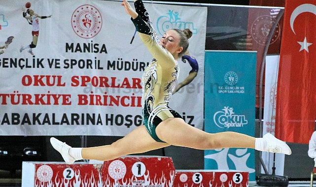 Okul sporları cimnastik Türkiye Şampiyonası Manisa'da yapıldı