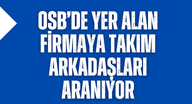 OSB'de yer alan firmaya takım arkadaşları aranıyor