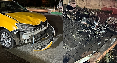 Otogar kavşağındaki kaza motosiklet sürücüsü yaralandı