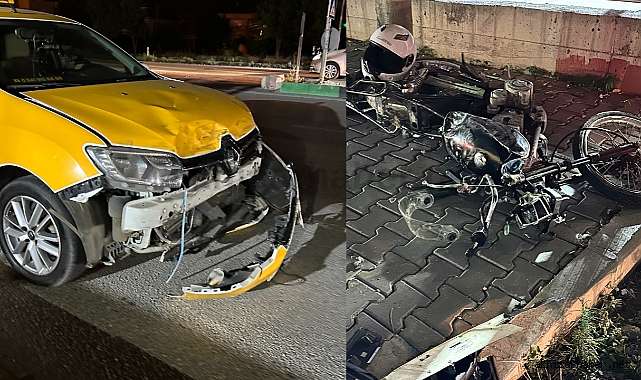 Otogar kavşağındaki kaza motosiklet sürücüsü yaralandı