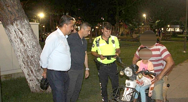Akhisar merkez parkta motosiklet denetimi