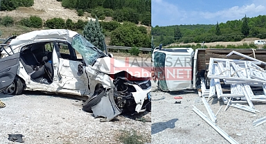Akhisar-Saruhanlı arası feci kaza! 1 ölü 2'si ağır 3 yaralı