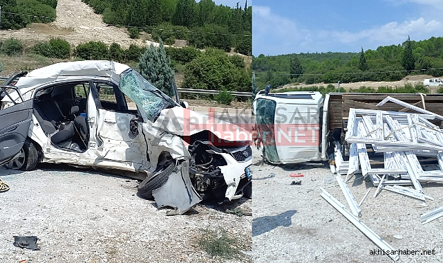Akhisar-Saruhanlı arası feci kaza! 1 ölü 2'si ağır 3 yaralı