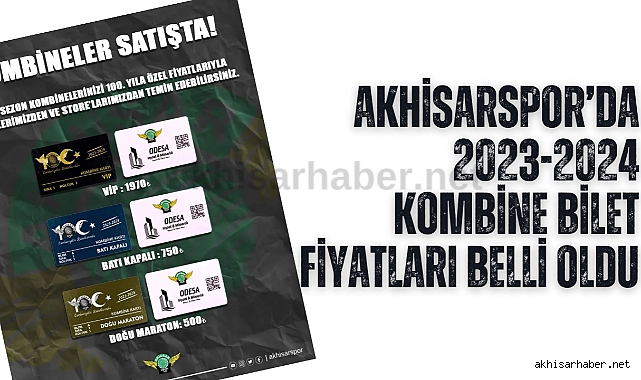Akhisarspor'da 2023-2024 kombine bilet fiyatları belli oldu