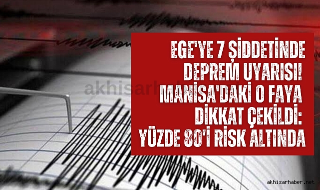 Ege'ye 7 Şiddetinde Deprem Uyarısı! Manisa'daki O Faya Dikkat Çekildi: Yüzde 80'i Risk Altında