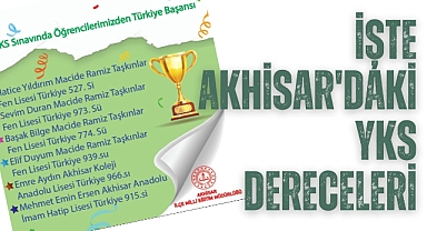 İşte Akhisar'daki YKS dereceleri