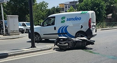 Sanayi yolundaki kazada motosiklet sürücüsü yaralandı
