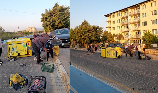 Akhisar Borsa yolunda kaza! 1 kişi yaralandı
