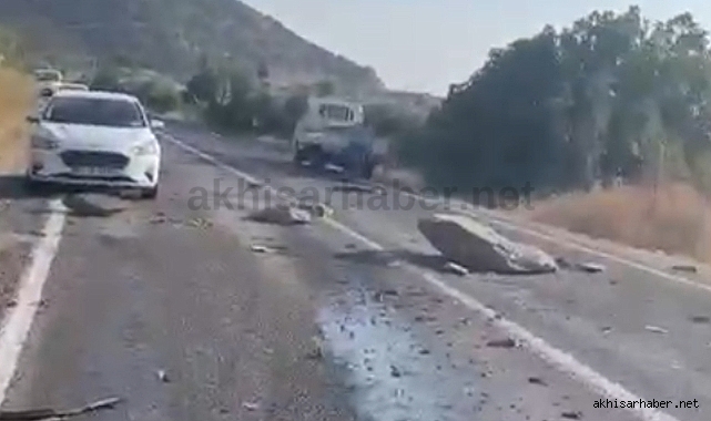 Kaya seyir halindeki kamyonete düştü 1 ölü 3 yaralı