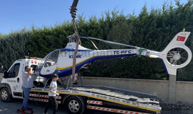 Afyon’da düşen helikopter Soma’ya getirildi