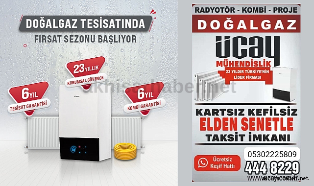 Akhisar'da 6 yıl Doğalgaz Tesisat ve Kombi Garantisi Üçay Mühendislik'te!