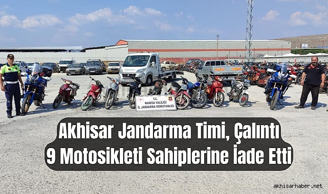 Akhisar Jandarma Timi, Çalıntı 9 Motosikleti Sahiplerine İade Etti