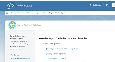 Manisa Kart'ın e-Devlet Hizmetlerine Bir Yenisi Daha Eklendi