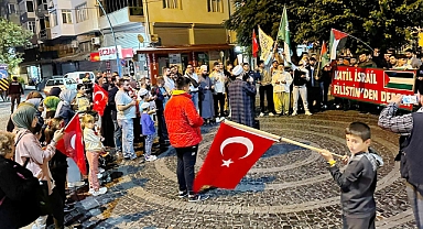Akhisar'da Filistin'e destek yürüyüşü yapıldı