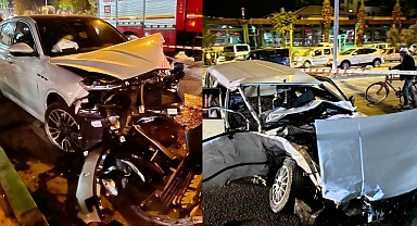 Akhisar Tütün Otel Kavşağında feci kaza 4 kişi yaralandı