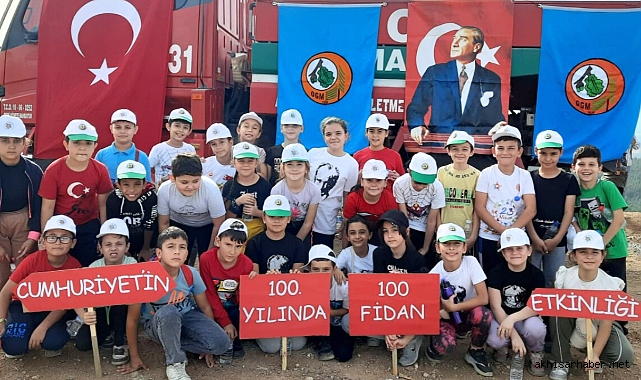Cumhuriyet ilkokulundan 100.yıla 100 fidan