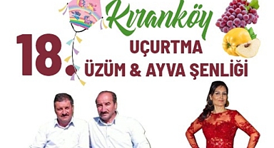 Kıranköy'de 18.Kez Uçurtma, Üzüm ve Ayva Şenliği Yapılacak