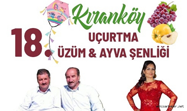 Kıranköy'de 18.Kez Uçurtma, Üzüm ve Ayva Şenliği Yapılacak
