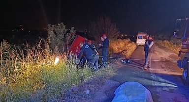 Saruhanlı'da otomobil derece düştü