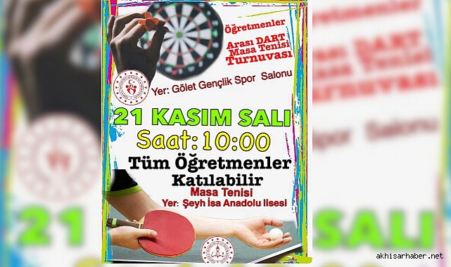 Akhisar'da Öğretmenler Günü Kutlamaları: Dart ve Masa Tenisi Turnuvaları