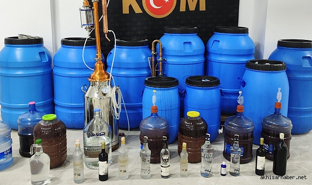Akhisar dahil 4 ilçede illegal alkol baskını