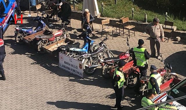 Jandarma köylerde motosiklet denetimi yaptı!