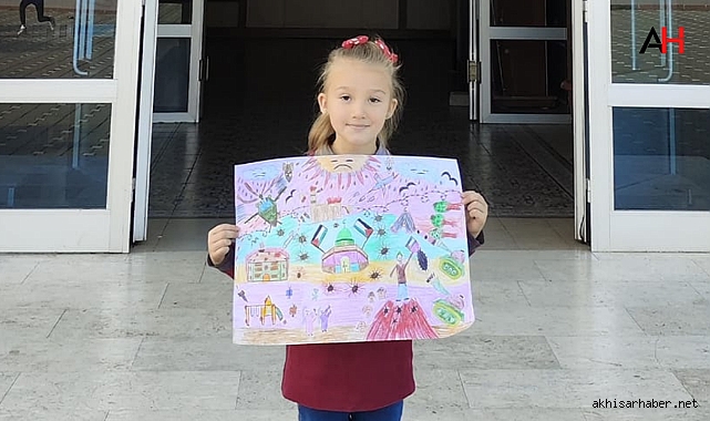 Akhisarlı Minik Sanatçı "Kalbimdeki İyilik Filistin" Yarışmasında İl İkincisi Oldu