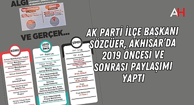 AK Parti İlçe Başkanı Sözcüer, Akhisar’da 2019 öncesi ve sonrası paylaşımı yaptı