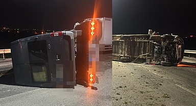 Manisa'da Çekici Devrildi: 1 Yaralı