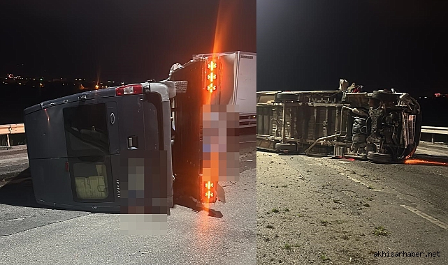 Manisa'da Çekici Devrildi: 1 Yaralı