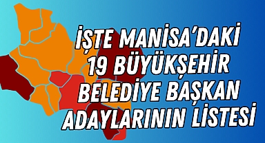 İşte Manisa'daki 19 Büyükşehir Belediye Başkan Adaylarının Listesi