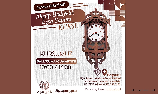 Akhisar Belediyesi'nden Hobi ve Sanat Tutkunlarına Yeni Kurs: Ahşap Hediye Eşya Yapımı