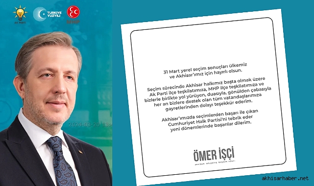 Seçim sonuçları ardından Ömer İşçi’den ilk açıklama