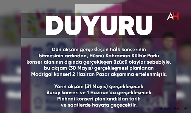 Madrigal Konseri Ertelendi