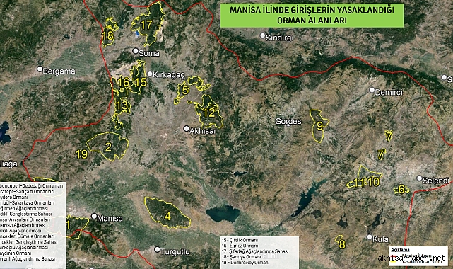 Manisa Valiliği açıkladı! Bu ormanlara giriş yasak
