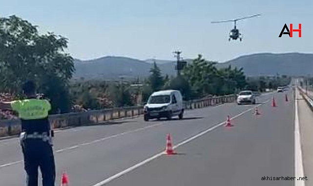 Akhisar’da Cayrokopter ile Havadan Trafik Denetimi