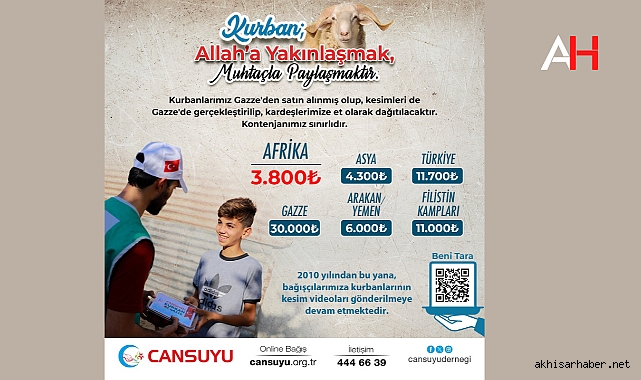 Cansuyu Derneği'nden Kurban Kampanyası