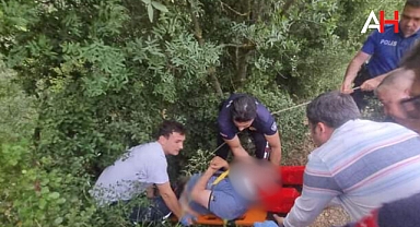 Tuvaletini yapmak için durduğu yamaktan aşağı yuvarlandı