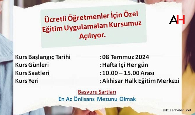 Ücretli Öğretmenler İçin Özel Eğitim Uygulamaları Kursu Açılıyor