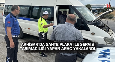 Akhisar'da Sahte Plaka ile Servis Taşımacılığı Yapan Araç Yakalandı